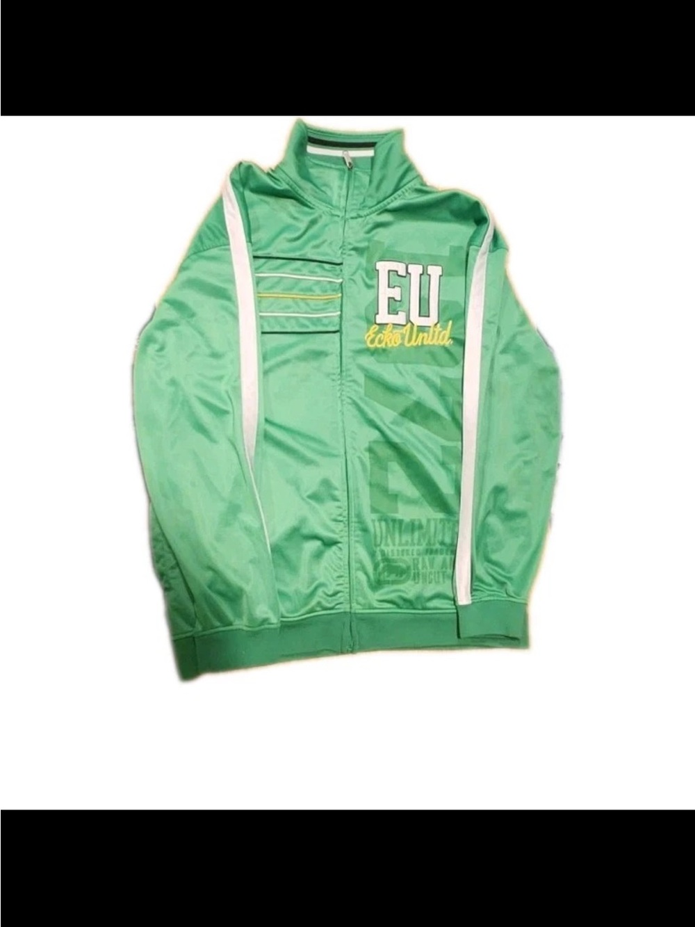 Ecko Unltd Y2K Full Zip Jacket Men Size XL Black/Green Vintage Pre-owned